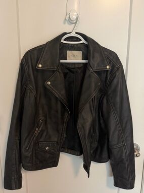 KAFFE Black Leather Moto Jacket